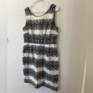 Kate Spade Black and White sleeveless Dress - size 10 - cotton silk blend